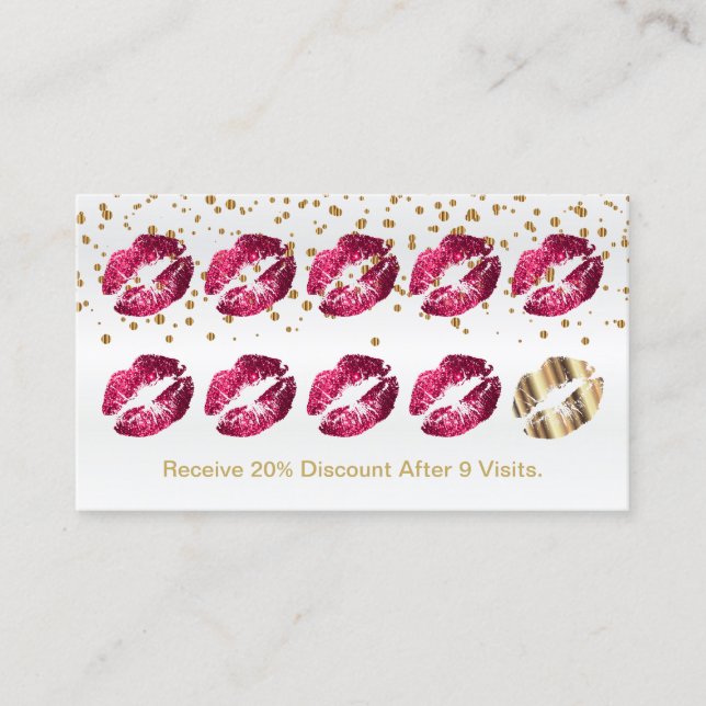Loyalty Punch Card - Hot Pink Glitter (Front)