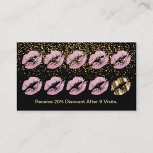 Loyalty Punch Card - Pink Glitter Lips