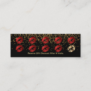 Loyalty Punch Card - Red Glitter and Gold 3