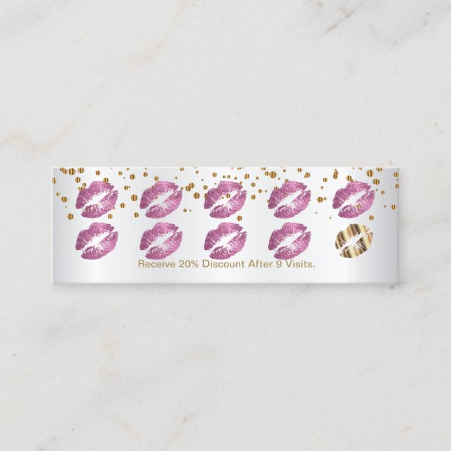 Loyalty Punch Card - So Pink Glitter and White 3 (Front)