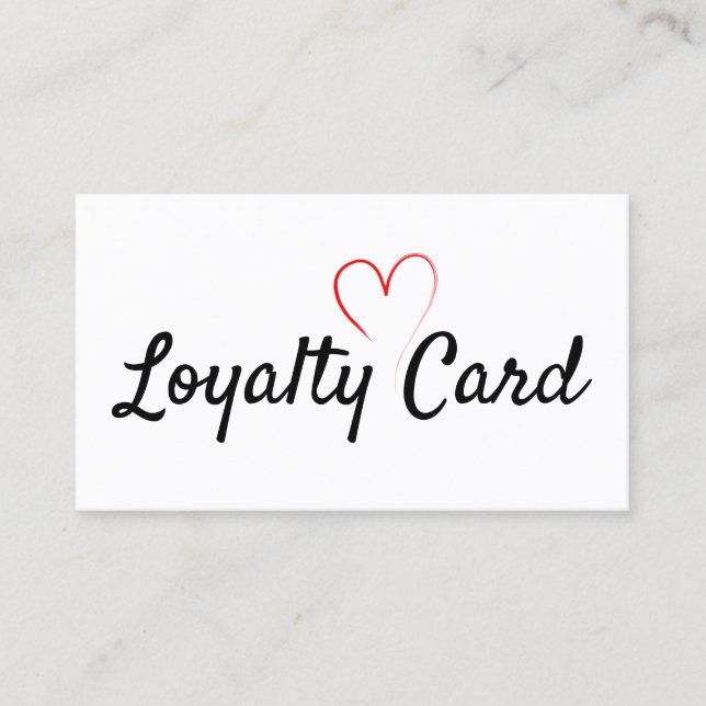 Loyalty Punch Card with red Heart (Front)