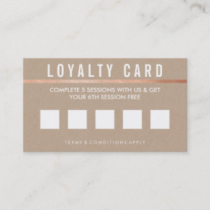 LOYALTY REWARDS CARD bold simple trendy kraft