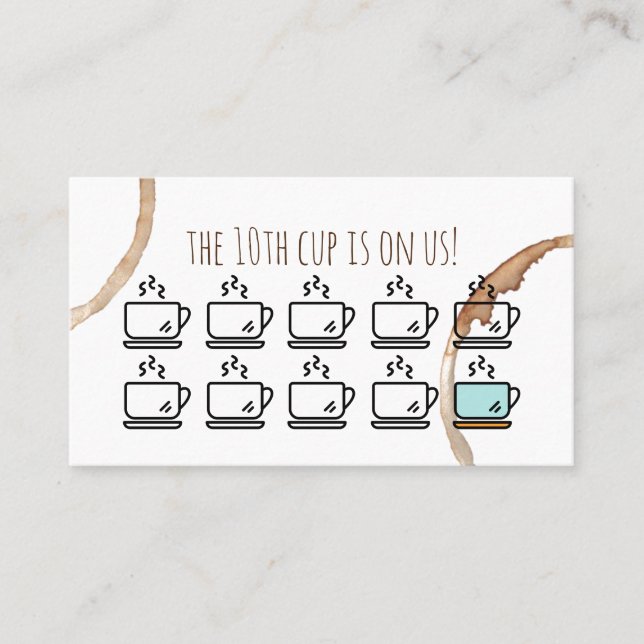 loyalty rewards card coffeeshop cafe (Front)