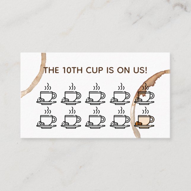 loyalty rewards card coffeeshop cafe (Front)