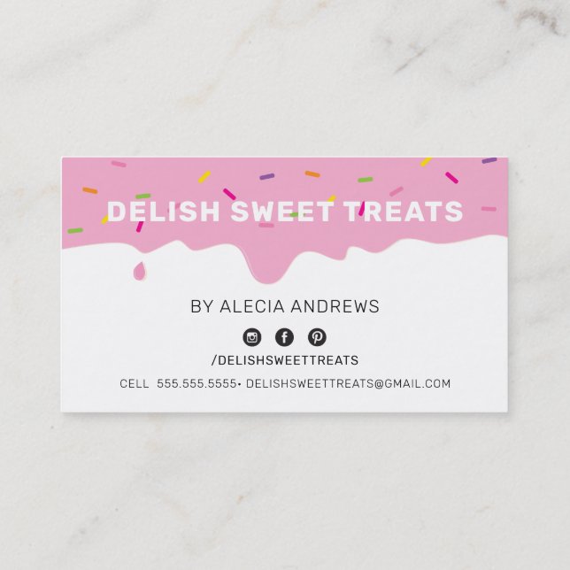 LOYALTY REWARDS cute frosting drip sprinkles Card (Back)