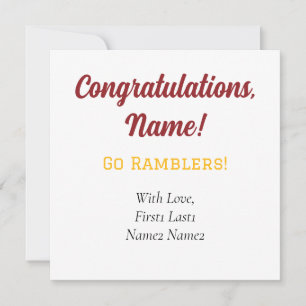 Loyola University Chicago  Go Ramblers! Gift Tag  Holiday Card