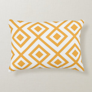 Lozenge shaped geometric pattern decorative cushion