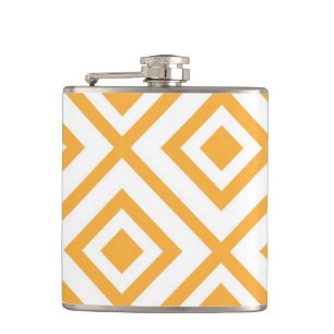 Lozenge shaped geometric pattern hip flask