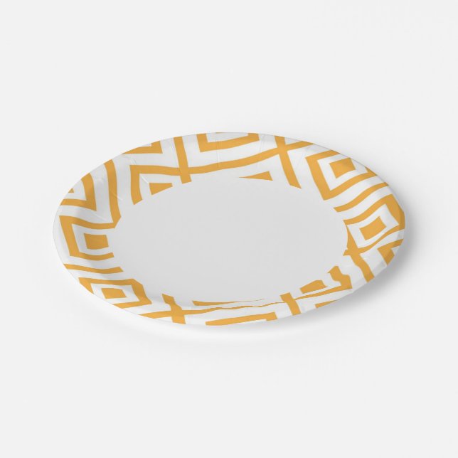 Lozenge shaped geometric pattern paper plate (Angled)