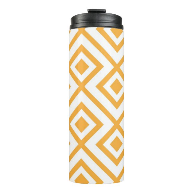 Lozenge shaped geometric pattern thermal tumbler (Front)