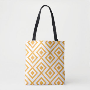 Lozenge shaped geometric pattern tote bag