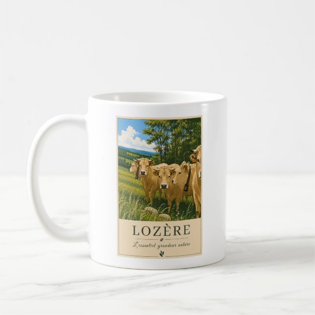 Lozère Cows – Vintage Mug (Left)