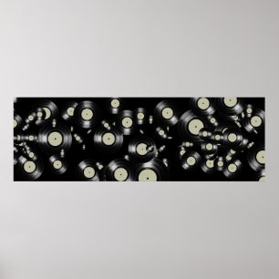 LP music vinyl records black Poster