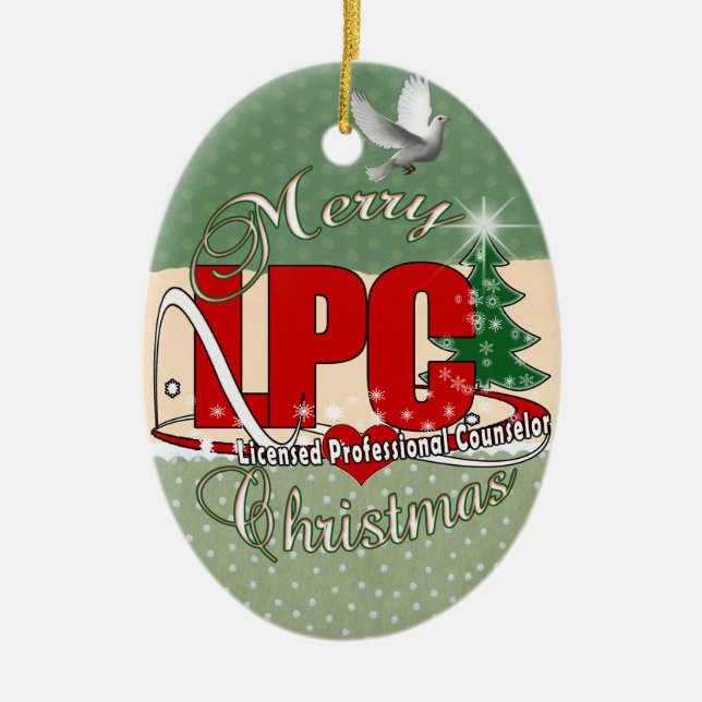 LPC CHRISTMAS  Licensed Professional Counsellor Ceramic Ornament (Front)