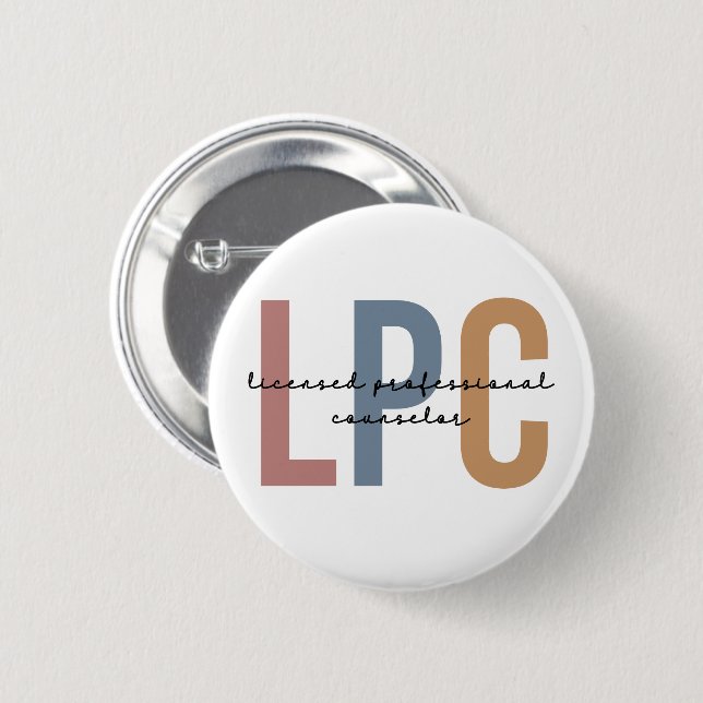 LPC Licensed Professional Counsellor 6 Cm Round Badge (Front & Back)