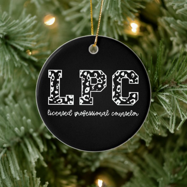 LPC Licensed Professional Counsellor Leopard Print Ceramic Ornament (Tree)