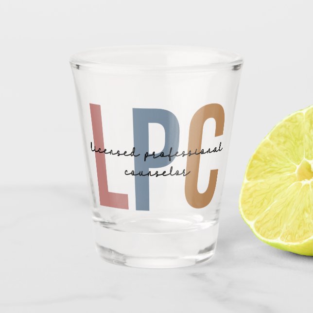 LPC Licensed Professional Counsellor Shot Glass (Front)