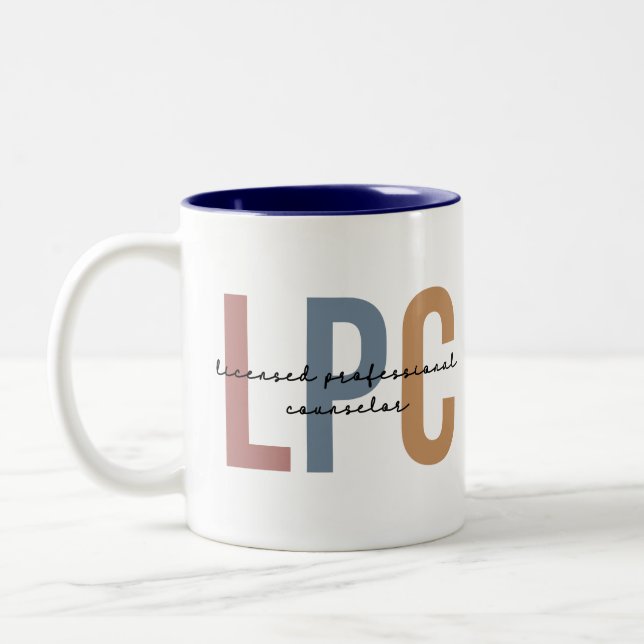 LPC Licensed Professional Counsellor Two-Tone Coffee Mug (Left)