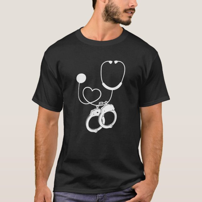 LPN Correctional Nurse Nursing Stethoscope Officer T-Shirt (Front)