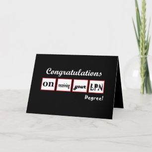 LPN Degree - CUSTOM NAME Congratulations - Card