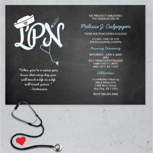 LPN graduation nurse pinning ceremony invites