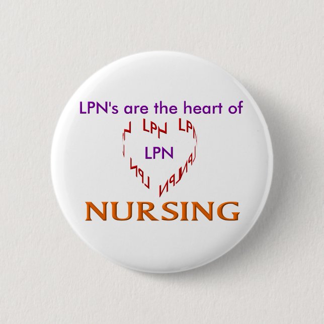LPN Heart 6 Cm Round Badge (Front)