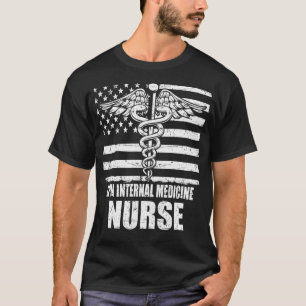 LPN Internal Medicine Nurse American Flag T-Shirt