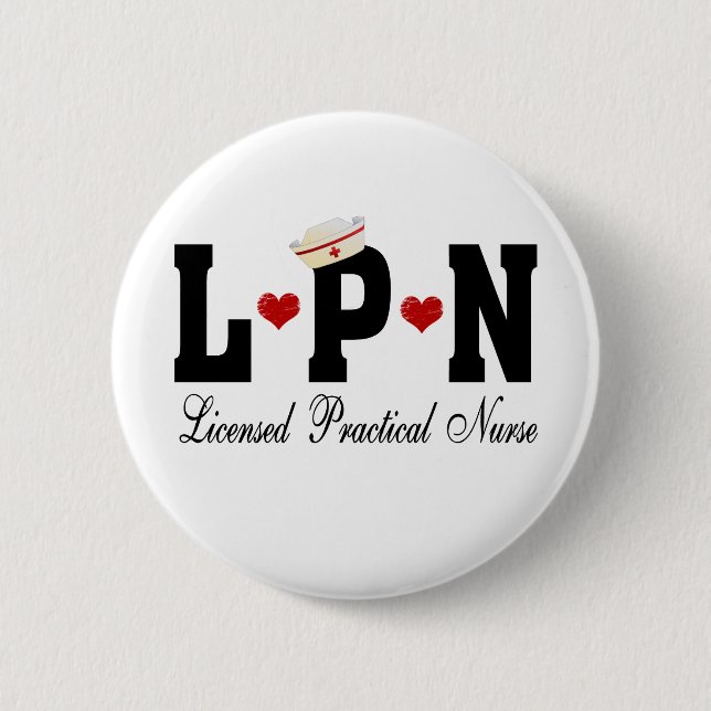 LPN Licensed Practical Nurse 6 Cm Round Badge (Front)