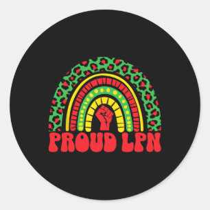 Lpn Licensed Practical Nurse Afro Women Black Hist Classic Round Sticker