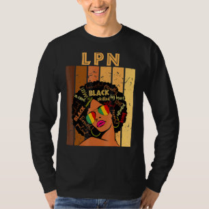 LPN Licensed Practical Nurse Afro Women Black Hist T-Shirt