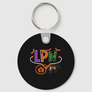 Lpn Licensed Practical Nurse Halloween Pumpkin Ste Key Ring