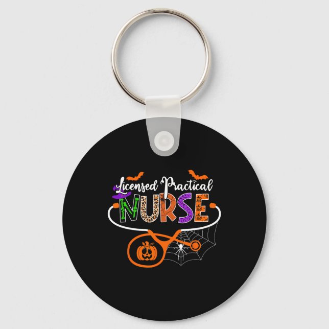 Lpn Licensed Practical Nurse Halloween Stethoscope Key Ring (Front)