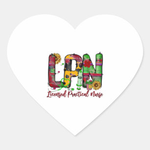 LPN Licensed Practical Nurse Heart Sticker
