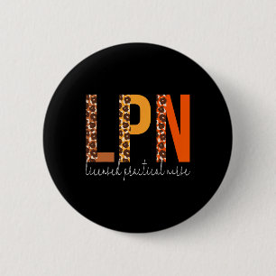 Lpn Licensed Practical Nurse Leopard Fall Autumn L 6 Cm Round Badge