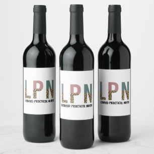 LPN Licensed Practical Nurse LPN Graduation Gift Wine Label