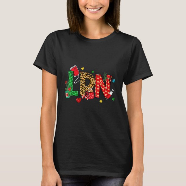 LPN Nurse Christmas Family Group Nursing T-Shirt (Front)