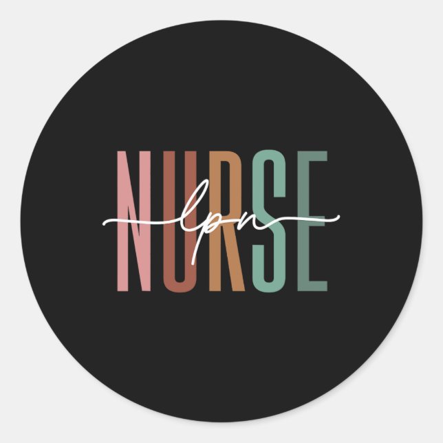 Lpn Nurse Licensed Practical Nursing Nurse Week He Classic Round Sticker (Front)