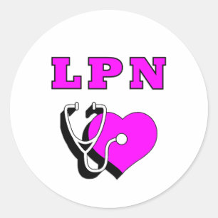 LPN Nurses Care Classic Round Sticker
