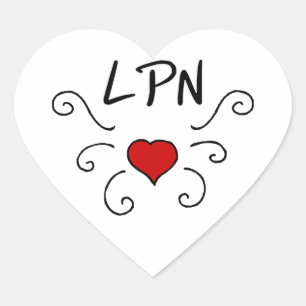 LPN Nursing Love Tattoo Heart Sticker