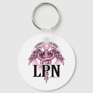 LPN PINK Caduceus Key Ring
