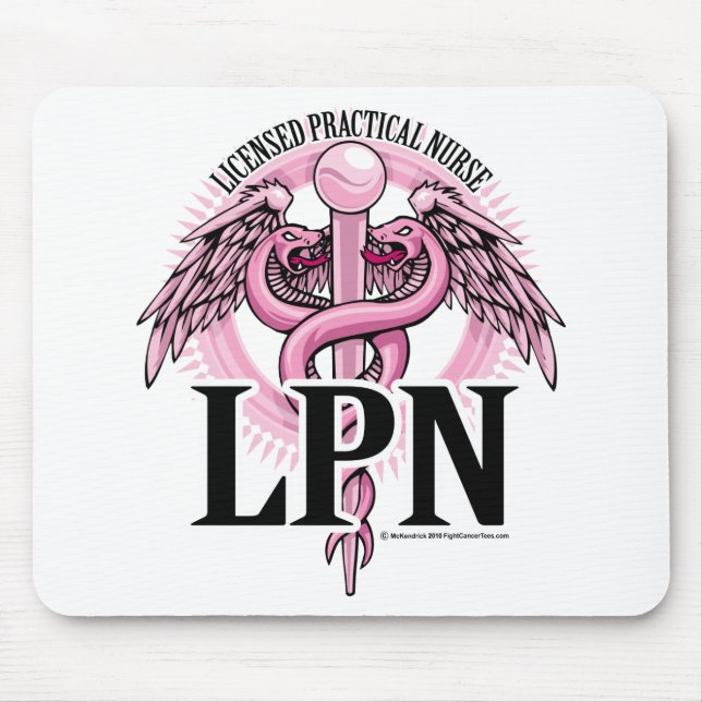 LPN PINK Caduceus Mouse Pad (Front)