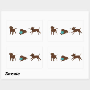 lr chocolate lab cartoon strip rectangular sticker