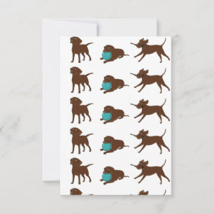 lr chocolate lab cartoon strip thank you card