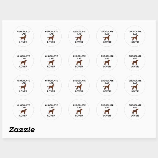 LR chocolate lab lover Classic Round Sticker (Sheet)