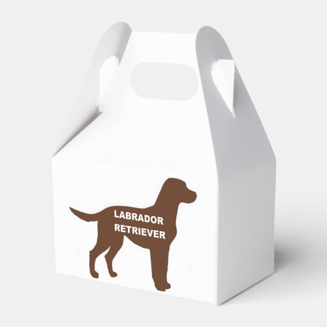 LR chocolate lab name silhouette Favour Box (Front Side)