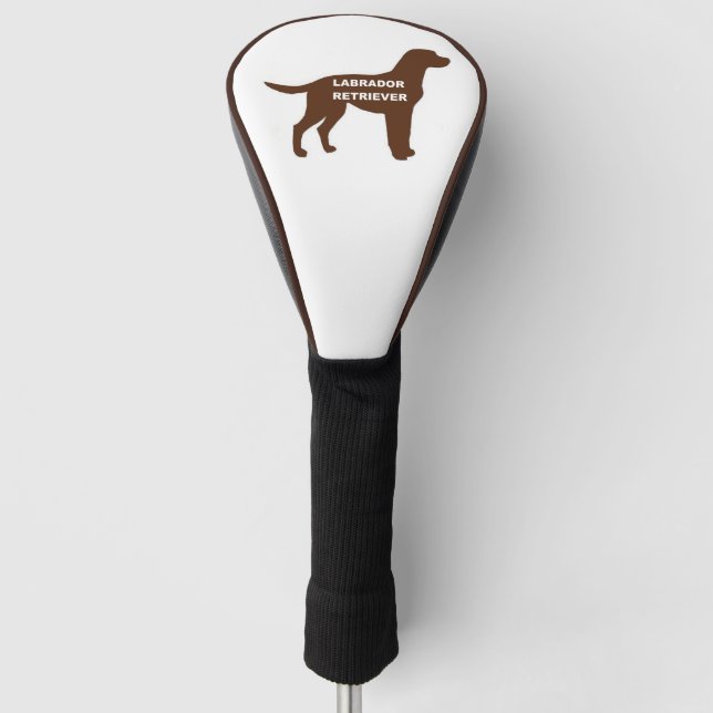 LR chocolate lab name silhouette Golf Head Cover (Front)