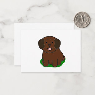 LR kawaii chocolate lab cartoon Card