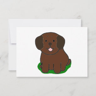 LR kawaii chocolate lab cartoon Thank You Card