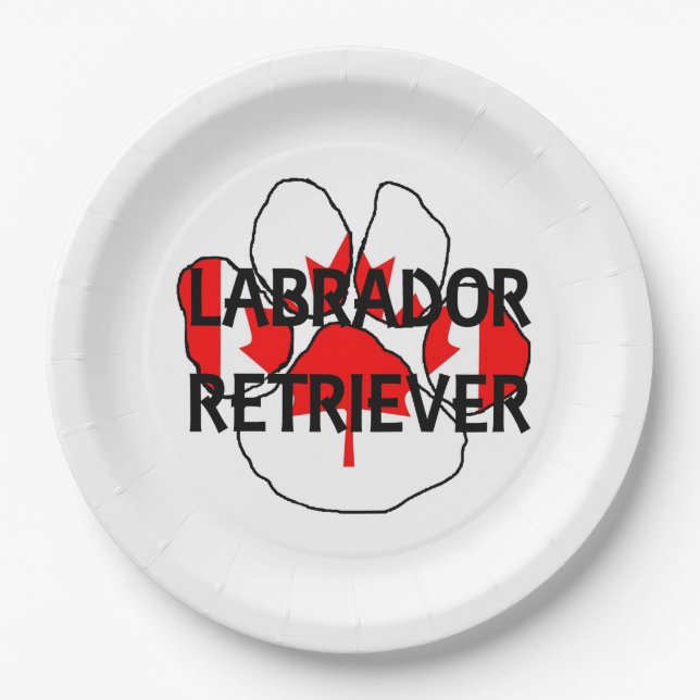 LR name flg paw Paper Plate (Front)
