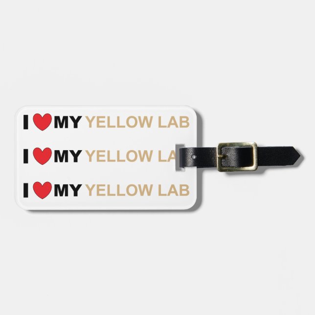 LR yellow love Luggage Tag (Front Horizontal)